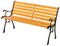 Wooden Outdoor Park Patio Garden Yard Bench with Designed Steel Armrest and Legs